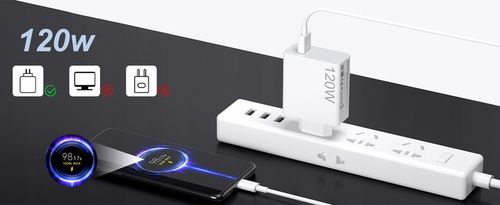 SZYBKA ŁADOWARKA DO TELEFONU O MOCY 120 W W 1-METROWY KABEL ŁADUJĄCY TYPU C na Arena.pl