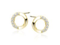 KOLCZYKI CELEBRYTKI POZŁACANE KÓŁKA BIAŁE CYRKONIE