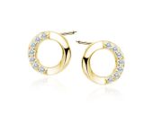 KOLCZYKI CELEBRYTKI POZŁACANE KÓŁKA BIAŁE CYRKONIE