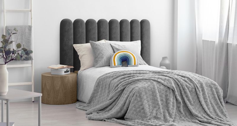 PANEL ŚCIENNY TAPICEROWANY PŁOTEK GRAFITOWY 100cm x 20cm zdjęcie 6