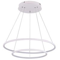 Biurowa LAMPA wisząca SLIM/000010/4000/W MDECO okrągła OPRAWA zwis LED 53W 4000K metalowy biały