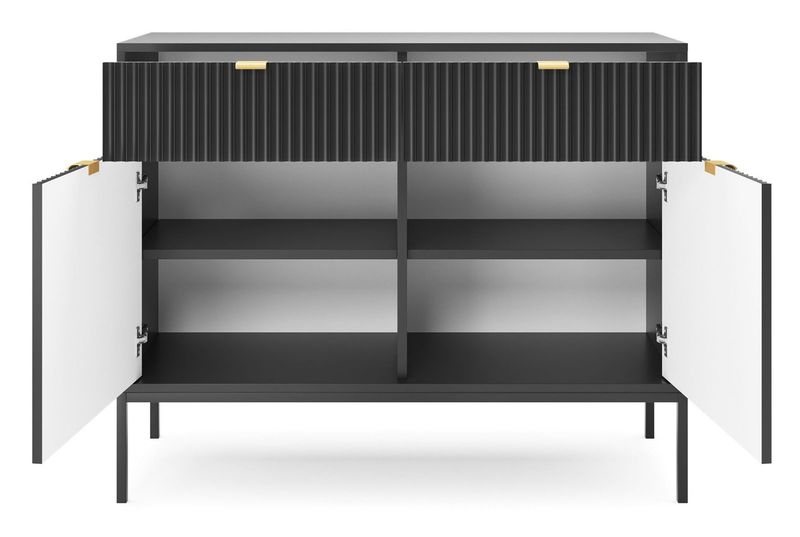 Komoda Delicious ryflowana czarna zdjęcie 5