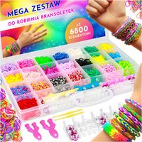 MEGA ZESTAW GUMKI DO ROBIENIA BRANSOLETEK DUŻY XXL 6800 SZT NA PREZENT DIY