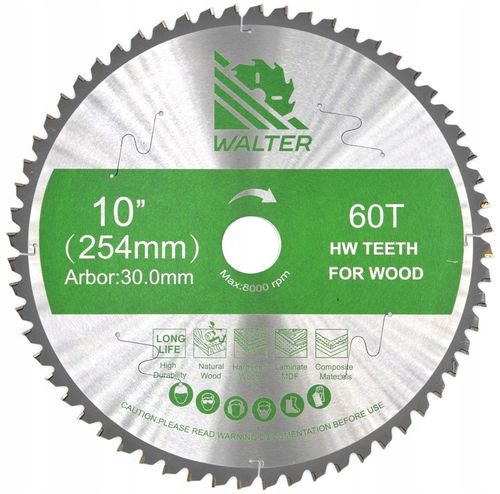 Tarcza Piła do drewna widiowa WALTER 254x30 z60 na Arena.pl