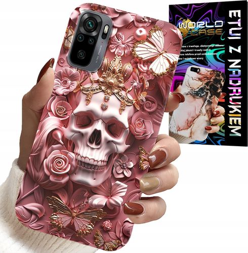 ETUI DO XIAOMI NOTE 10 / 10S - KOBIECE, MODNE WZORY, CZASZKA W RÓŻE na Arena.pl