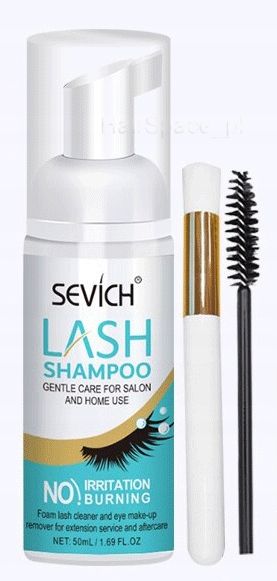 Szampon w Piance do Mycia Rzęs Sztucznych 50ml+ Gratis Pędzelek Szczoteczka zdjęcie 3