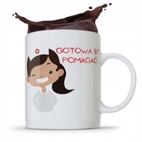 Kubek Prezent Dla Pielęgniarki Gotowa By Pomagać Z Nadrukiem Ze Zdjęciem