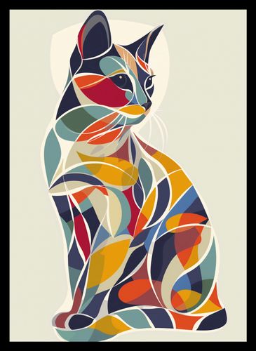 Plakat 25x35cm Kalejdoskopowy Kot na Arena.pl