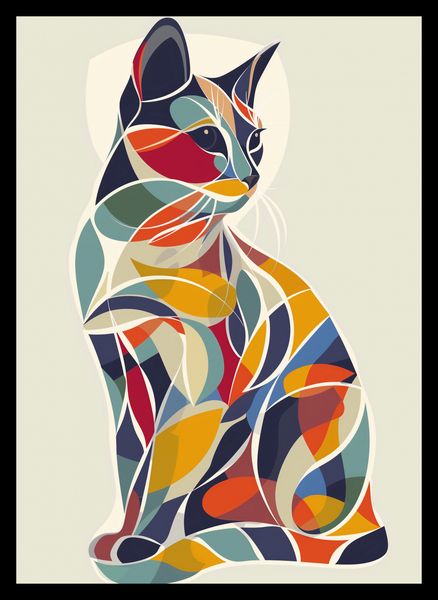 Plakat 25x35cm Kalejdoskopowy Kot zdjęcie 2