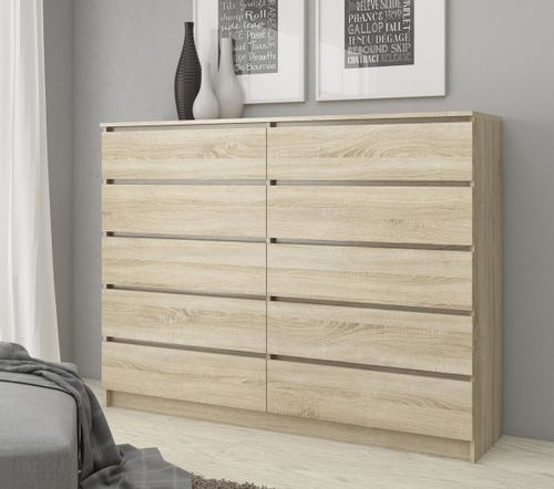 KOMODA K 160 cm 10 SZUFLAD SONOMA na Arena.pl