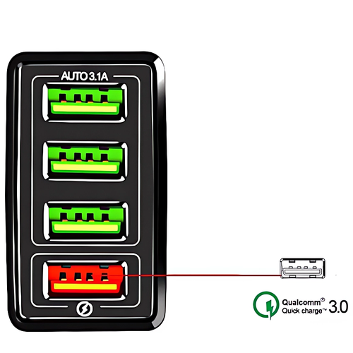 SZYBKA ŁADOWARKA SIECIOWA 4X USB QC 3.0 KABEL 3W1 LIGHTNING MICRO-USB USB C na Arena.pl