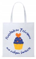 Dla Teściowej Mamy Prezent Torba Eco Biała Shopper Z Nadrukiem Ze Zdjęciem