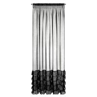 Firana na taśmie z falbankami DANI 140X270 biała+czarna