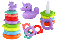 Piramidka Jednorożec Układanka 8 Kółek Kolorowa 29cm x 14cm x 14cm