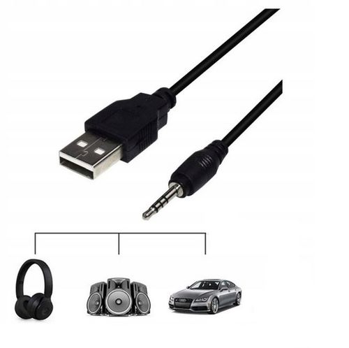 KABEL USB ŁADOWARKA AUX USB-A NA JACK 3,5MM 100CM na Arena.pl