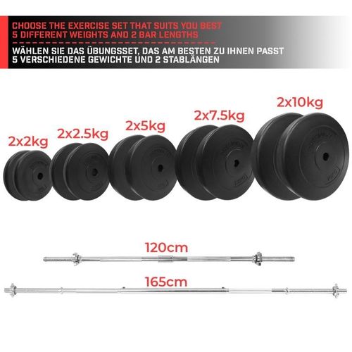 Physionics Zestaw obciążeń 2 x 5 kg, 27 mm na Arena.pl