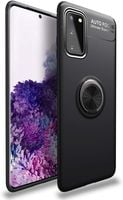 Czarny Silikonowy Pokrowiec NALIA z Obracanym Uchwytem do Galaxy S20