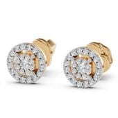 kolczyki z żółtego srebra 925 z diamentem (brylantem) 0,28 ct lab