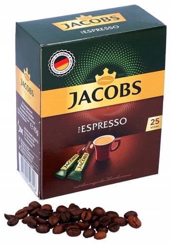 Kawa rozpuszczalna Jacobs Espresso w saszetkach 2x25 saszetek 45g z Niemiec na Arena.pl