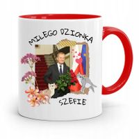 Kubek Czerwony Donald Tusk Po Platforma Prezent Z Nadrukiem Ze Zdjęciem