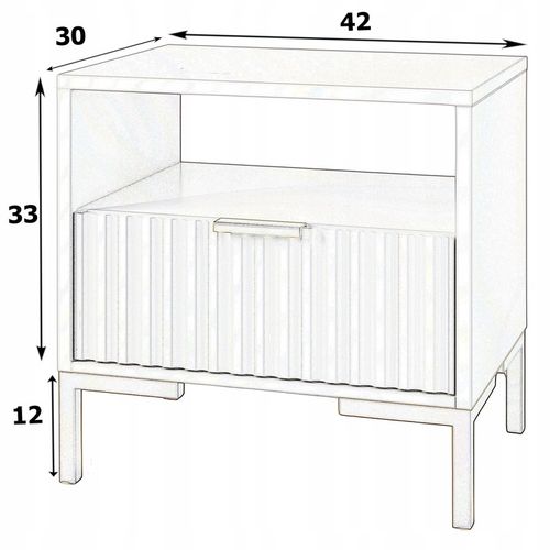 Szafka nocna z ryflowanym frontem KASZMIR/BEŻ stolik nocny złoty na Arena.pl