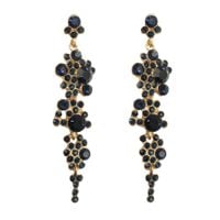 Kolczyki pozłacane niebieskie granatowe złote glam KOKONET 3-0322