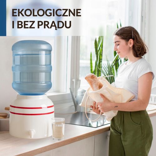 Ceramiczny Dystrybutor Wody ViO CD-02 - Czerwony Pasek Zestaw Basic na Arena.pl