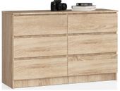 KOMODA K 140 cm 6 SZUFLAD DĄB SONOMA