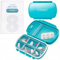 POJEMNIK ORGANIZER KASETKA PUDEŁKO NA LEKI PODRÓŻNY VITAMMY PILLA MULTI 8