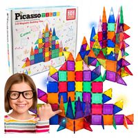 Klocki magnetyczne konstrukcyjne budowlane edukacyjne duży zamek 101 elemen