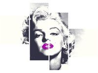 100 70CM OBRAZ 4 ELEM MARILYN MONROE FIOLETOWYMI USTAMI DRUK PŁÓTNO RAMA