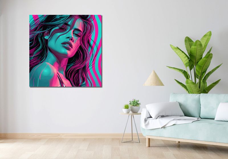 Obraz 100x100cm Neonowy Wzrok zdjęcie 2