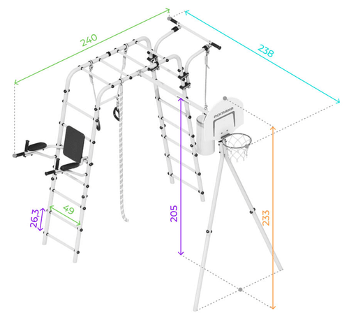 plac zabaw do ogrodu Fitness basic - żółty na Arena.pl