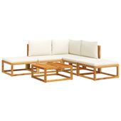 6-częściowy zestaw wypoczynkowy do ogrodu z poduszkami, drewno akacjowe i l