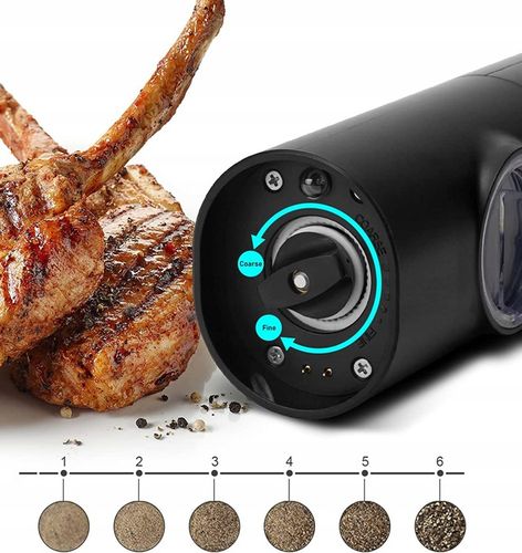 USB ŁADOWANIE ELEKTRYCZNY MŁYNKÓW DO SOLI I PIEPRZU, 2X MŁYNEK DO PRZYPRAW na Arena.pl