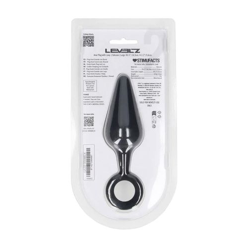 Silicone Anal Plug With Loop - L - Black na Arena.pl