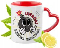 Kubek Czerwony Z Uszkiem W Kształcie Serca Dla Masażystki Na Prezent