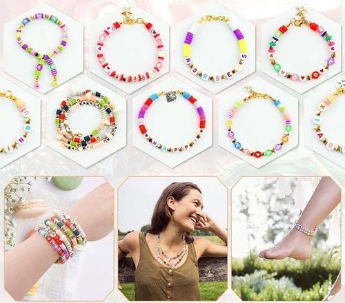 ZESTAW KORALIKÓW DO ROBIENIA BRANSOLETEK BIŻUTERII CHARMSY SERDUSZKA LITERY na Arena.pl