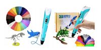 Długopis 3D drukarka 3d PEN zestaw XXL Niebieski wkłady filament szablony