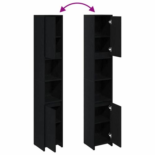 Szafka łazienkowa z drzwiami Czarny Dąb 30 x 30 x 183.5 cm na Arena.pl