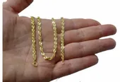ZŁOTY ŁAŃCUSZEK 585 BARDZO SZEROKI DIAMENTOWANY 50 CM. PREZENT GRAWER