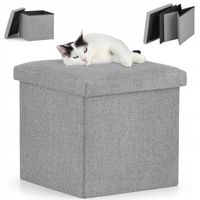 PUFA ZE SCHOWKIEM SKŁADANA SKRZYNIA DO SYPIALNI SALONU POKOJU SZARA