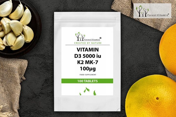 WITAMINA D3 5000 iu K2 MK-7 100 mcg 250 tab zdjęcie 2