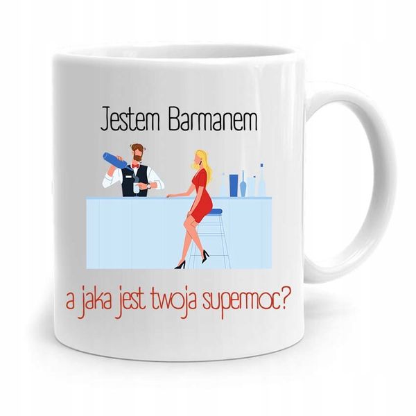 Kubek Prezent Dla Barmana Barmanki Jestem Barmanem Z Nadrukiem Ze Zdjęciem zdjęcie 1