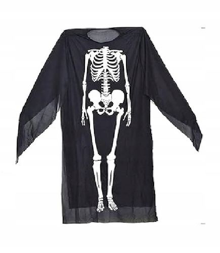 Kostium na Halloween Przebranie KOŚCIOTRUP SZKIELET Ponczo Tunika - na Arena.pl