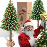 CHOINKA SZTUCZNA NA PNIU NATURALNYM DIAMENTOWA GĘSTA OŚNIEŻONA 180CM POLSKA