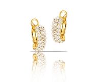 kolczyki kryształowe półokręgi z kolekcji classic (p10971au)