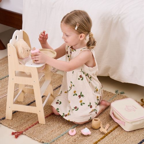 VIGA PolarB Drewniany Zestaw do Karmienia Lalki Torba - z Butelką i Śliniaczkiem na Arena.pl