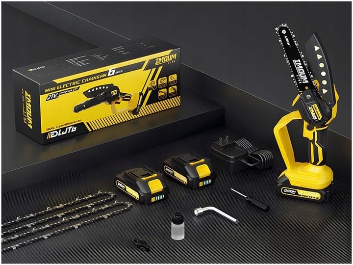 PIŁA ŁAŃCUCHOWA AKUMULATOROWA 6" DO GAŁĘZI DREWNA GAŁĘZIÓWKA 2x AKUMULATOR zdjęcie 13
