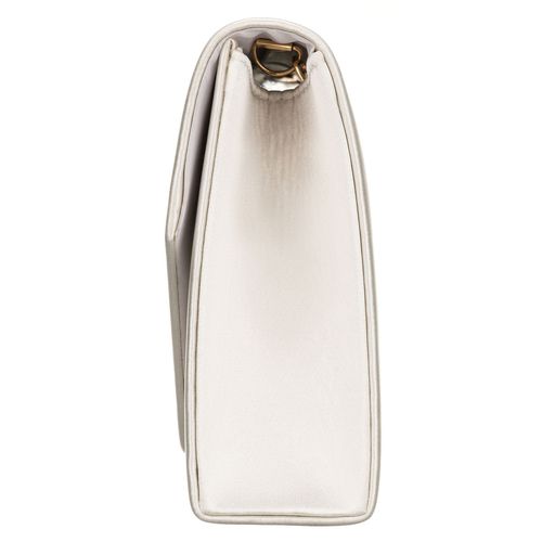 biała kopertówka damska z tkaniny syntetycznej zamykana klipsem na Arena.pl